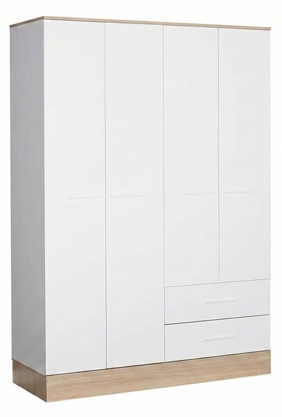 Dulap Haine Adore Base, 4 usi, 2 sertare, Alb, 137x198x52 cm