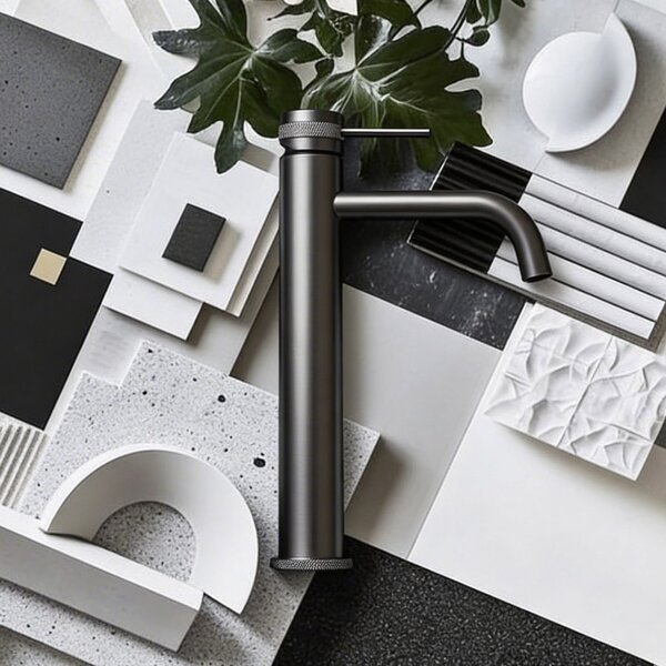 Baterie pentru baie Rea Lungo Grip Gun Grey high