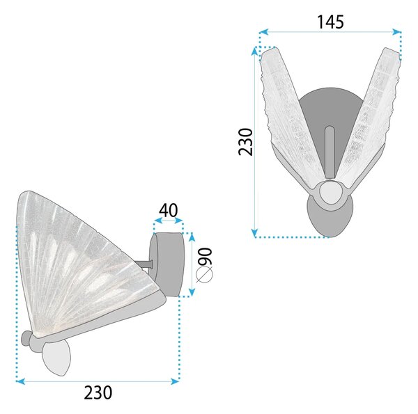 Aplică de perete cu LED în formă de fluture