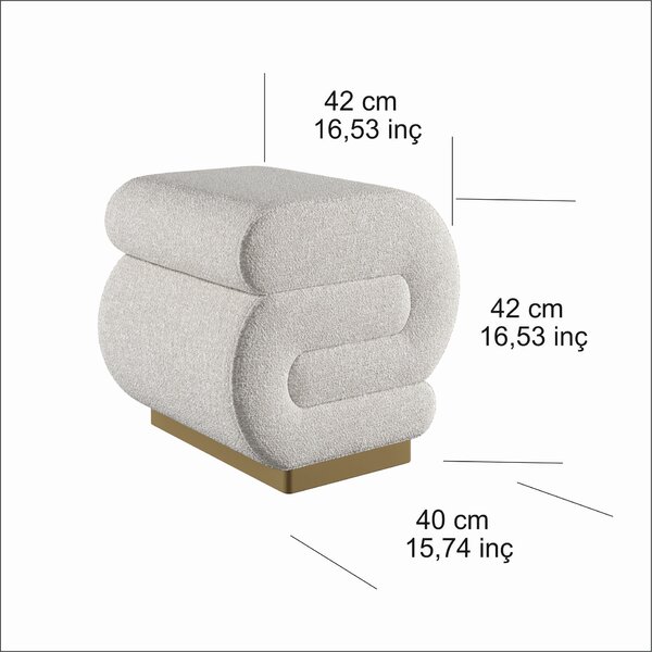 Taburete Snaker (crem). Promo -24%. 1153782