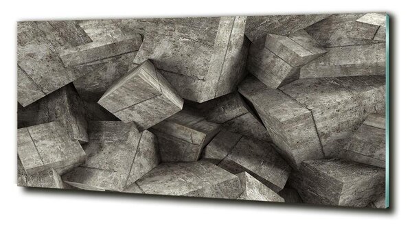 Tablou sticlă cuburi de beton