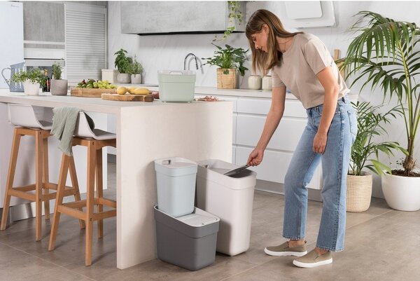 Coș de gunoi verde deschis de reciclat din plastic reciclat 20 l Ready To Collect – Curver