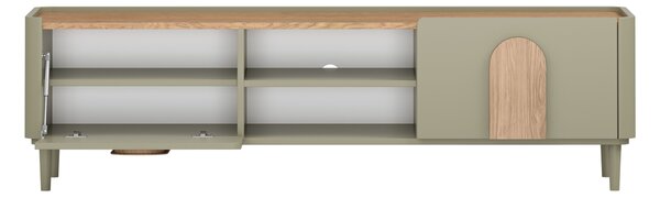 Comodă TV Amilio 170 cm cu sertar - eucalipt / stejar baltic dune / mânere stejar natural