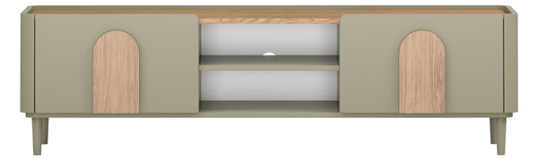 Comodă TV Amilio 170 cm cu sertar - eucalipt / stejar baltic dune / mânere stejar natural