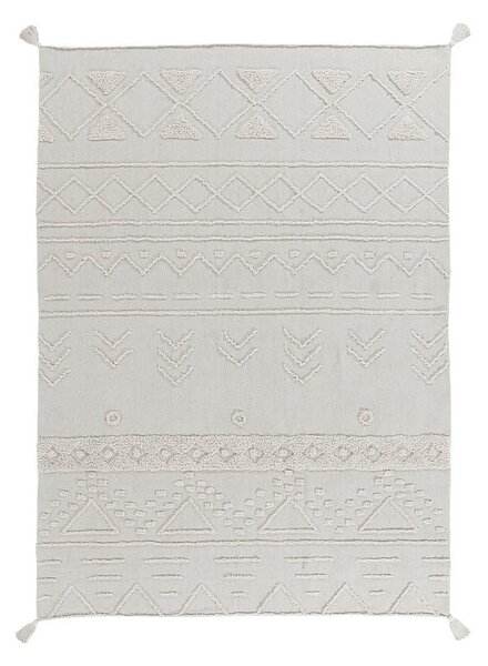 Covor alb lavabil/țesut manual din bumbac 200x300 cm Tribu Natural – Lorena Canals