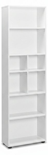 Biblioteca Adore White, 8 rafturi, Alb, 55x187x23 cm