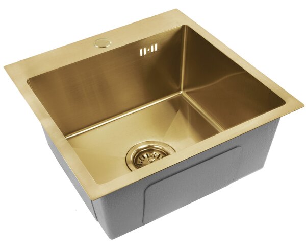 Rea Leo, chiuvetă din oțel cu 1 compartiment 400x450x185 mm, auriu mat, ZLE-06001
