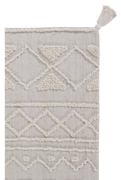 Covor alb lavabil/țesut manual din bumbac 200x300 cm Tribu Natural – Lorena Canals