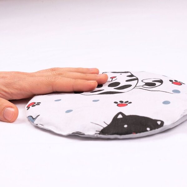 Perna anticolici cu samburi de cirese Kidizi Happy Kitten, gri, 19 cm