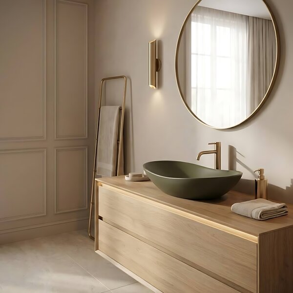 Lavoar pentru blat Rea Royal Olive Matt