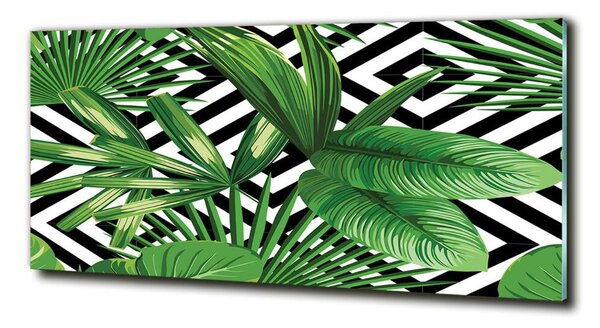 Tablou sticlă frunze tropicale