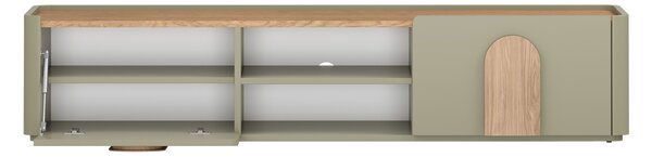 Comodă TV Amilio 170 cm - eucalipt / stejar baltic dune / mânere stejar natural