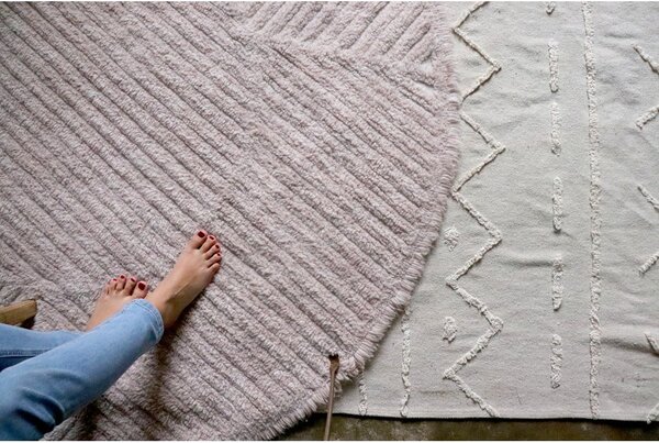 Covor alb lavabil/țesut manual din bumbac 200x300 cm Tribu Natural – Lorena Canals