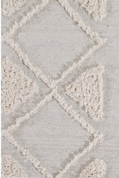 Covor alb lavabil/țesut manual din bumbac 200x300 cm Tribu Natural – Lorena Canals