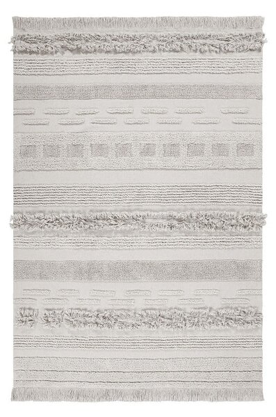 Covor gri deschis/crem lavabil/țesut manual din bumbac 140x200 cm Air Natural – Lorena Canals