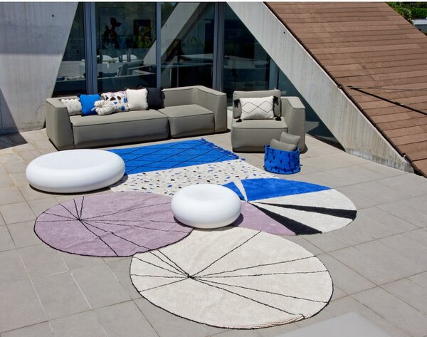 Covor crem lavabil/țesut manual rotund din bumbac ø 160 cm Trace Beige – Lorena Canals