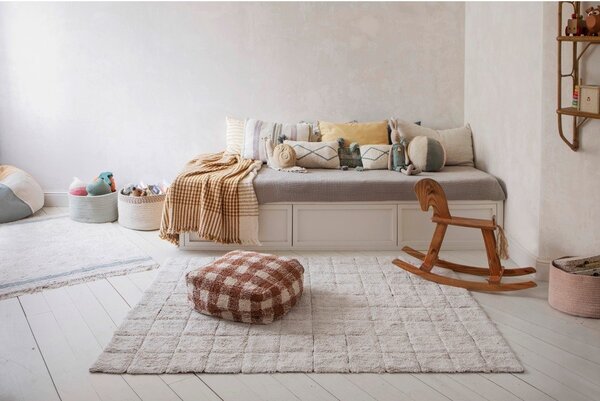 Covor crem lavabil/țesut manual din bumbac 120x160 cm Mosaic – Lorena Canals