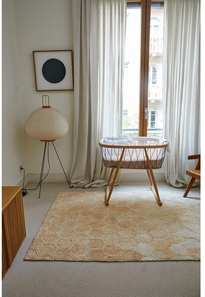 Covor galben ocru lavabil/țesut manual din bumbac 140x200 cm Sweet Honey – Lorena Canals