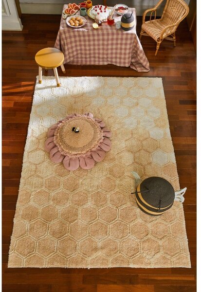 Covor galben ocru lavabil/țesut manual din bumbac 140x200 cm Sweet Honey – Lorena Canals