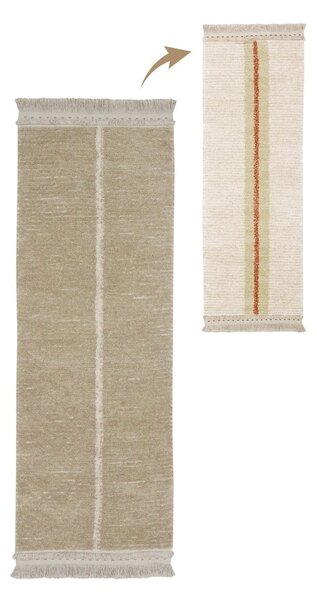 Covor tip traversă bej din bumbac 80x230 cm Duetto Sage – Lorena Canals