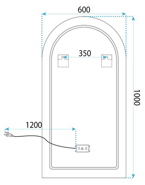 Oglindă LED 60x100cm DART GOLD