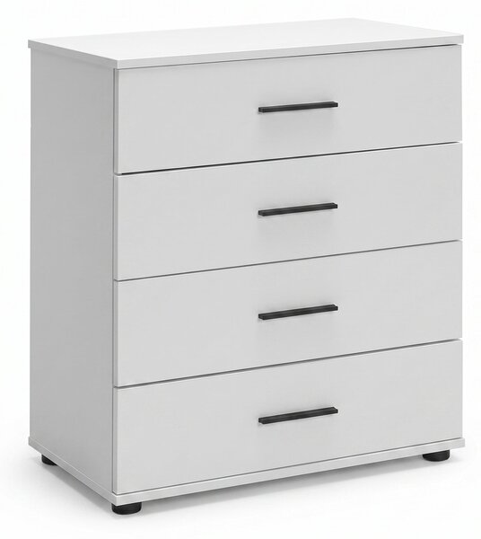 Comoda Adore White, 4 sertare, 65x78x41 cm