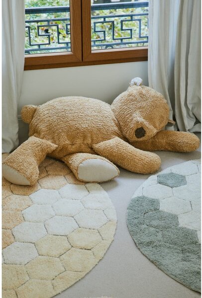 Covor galben ocru lavabil/țesut manual rotund din bumbac ø 140 cm Honeycomb Golden – Lorena Canals