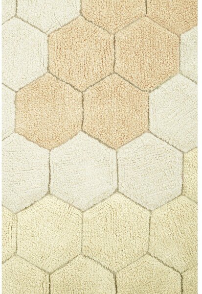 Covor galben ocru lavabil/țesut manual rotund din bumbac ø 140 cm Honeycomb Golden – Lorena Canals