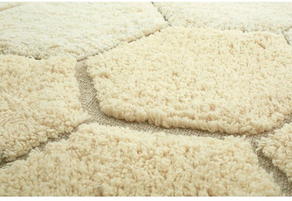 Covor galben ocru lavabil/țesut manual rotund din bumbac ø 140 cm Honeycomb Golden – Lorena Canals