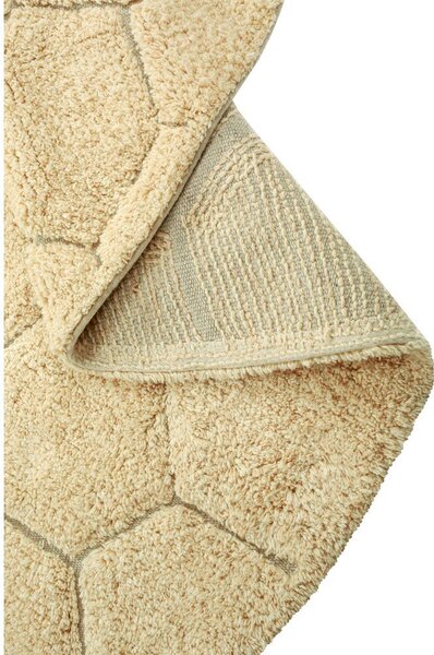 Covor galben ocru lavabil/țesut manual rotund din bumbac ø 140 cm Honeycomb Golden – Lorena Canals