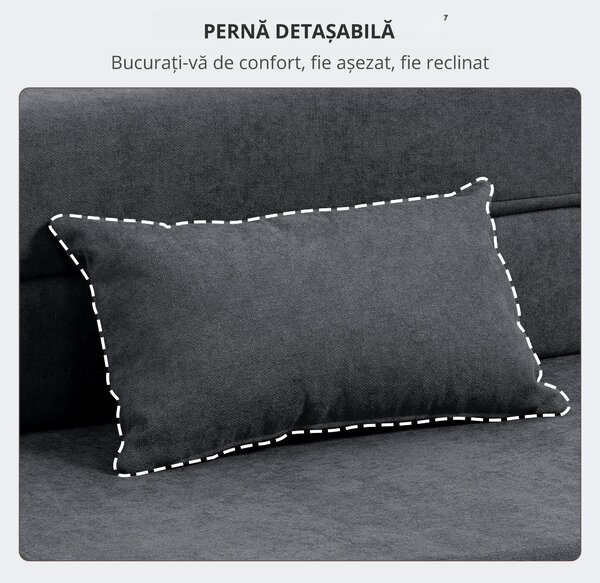 HOMCOM Fotoliu Pat Single Pliabil Modern, Fotoliu de Podea Compact Convertibil în Șezlong și Saltea, Pat pentru Living, Cameră de zi și Birou, 80x80x64 cm, Gri Închis | Aosom Romania