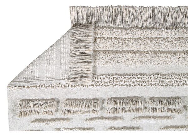 Covor gri deschis/crem lavabil/țesut manual din bumbac 140x200 cm Air Natural – Lorena Canals