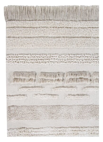 Covor gri deschis/crem lavabil/țesut manual din bumbac 140x200 cm Air Natural – Lorena Canals