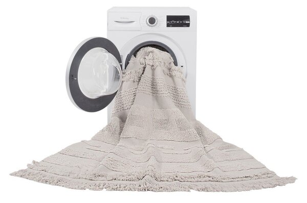 Covor gri deschis/crem lavabil/țesut manual din bumbac 140x200 cm Air Natural – Lorena Canals