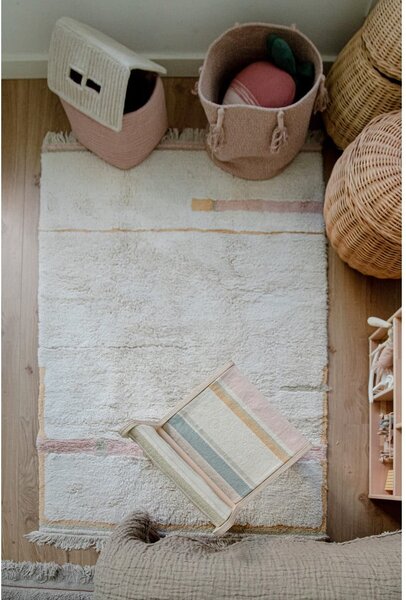 Covor roz/crem lavabil/țesut manual din bumbac 90x130 cm Lanes Vintage Nude – Lorena Canals