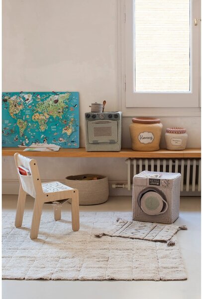 Covor crem lavabil/țesut manual din bumbac 120x160 cm Mosaic – Lorena Canals