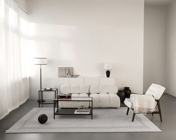 Covor gri deschis din lână 133x190 cm Morphic Rocca – Agnella