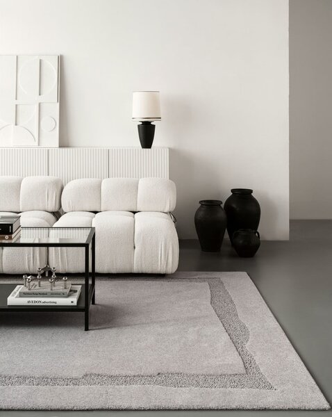 Covor gri din lână 200x300 cm Morphic Rocca – Agnella