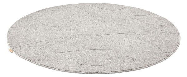 Covor gri deschis rotund din lână ø 120 cm Morphic Botanica – Agnella
