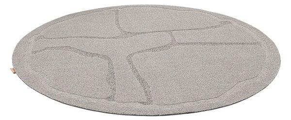 Covor gri rotund din lână ø 120 cm Morphic Organica – Agnella
