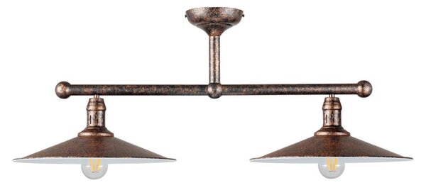 BRILAGI - Lampă suspendată pe tijă FORGE 2xE27/60W/230V cupru/patină