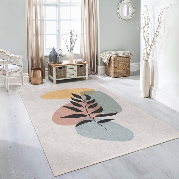Covor tip traversă crem lavabil 80x200 cm Illustrated Autumn – Mila Home