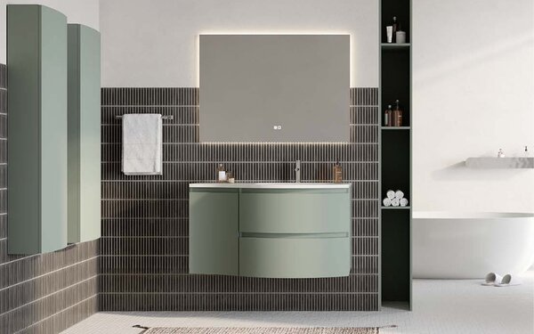 Set lemn masiv mobilier baie suspendat Armonia 104/140/208 cm
