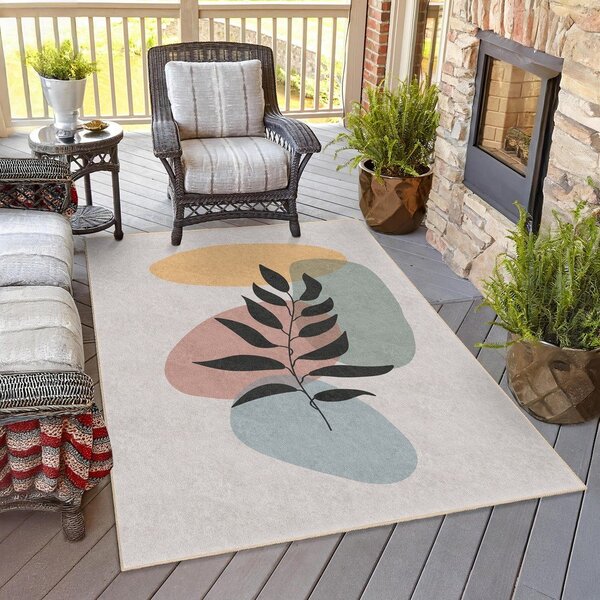 Covor tip traversă crem lavabil 80x200 cm Illustrated Autumn – Mila Home