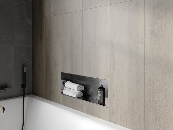 Mexen X-Wall-NR, raft încastrat fără flanșă 60 x 20 cm, grafit mat - 19E1602010