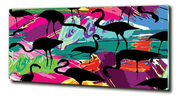 Fotografie imprimată pe sticlă Flamingos