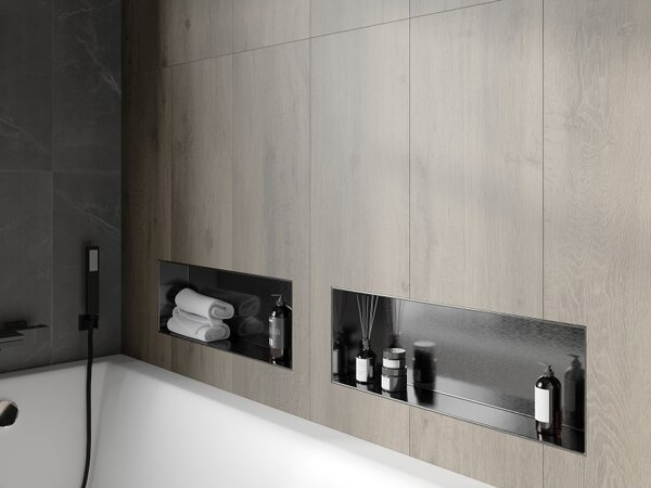 Mexen X-Wall-NR, raft încastrat fără flanșă 60 x 20 cm, grafit mat - 19E1602010