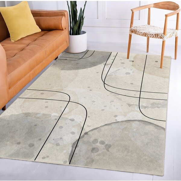 Covor tip traversă gri/crem lavabil 80x200 cm Simple Lines – Mila Home