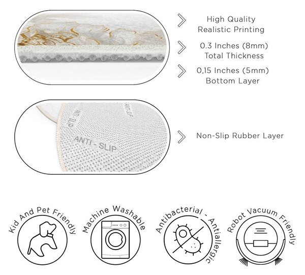 Covor gri deschis/bej lavabil rotund ø 80 cm Soft and Gentle – Mila Home