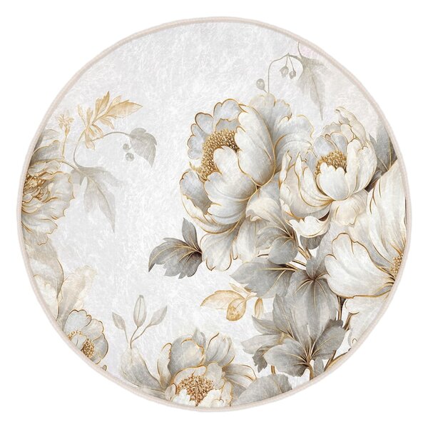 Covor gri deschis/bej lavabil rotund ø 80 cm Soft and Gentle – Mila Home